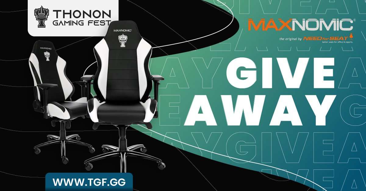 🎁 [#GIVEAWAY] 🎁 🥳 A l'occasion du #TGF notre partenaire Maxnomic te fais gagner une chaise gaming ! 🔹 RT ce tweet 🔹Follow @ThononGameFest 🔹Follow @NEEDforSEAT_FR 🗳️ Le gagnant sera annoncé le 29 Avril ! GL&HF 🍀