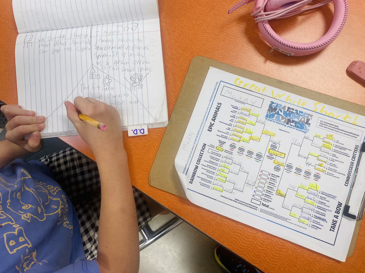 Wrapped up this year’s #MarchMammalMadness with a #DepthandComplexity frame. Reflecting on the #bigidea #perspectives and #rules of the tournament. <a href="/JTaylorEdu/">J Taylor Ed: The Center for Depth & Complexity</a> #authenicwriting #deeperthinking #2ndGrade