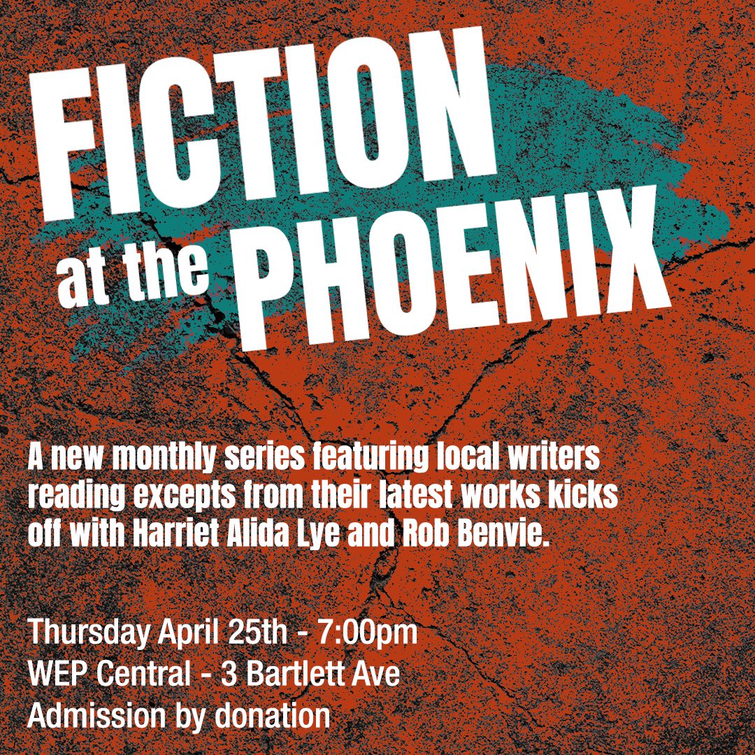 westendphoenix's tweet photo. SUPPORT YOUR LOCAL WRITER! Our monthly fiction night returns to WE Central next Thursday with readings from @harrietalida and Rob Benvie

7pm start, admission by donation. https://t.co/tcxhUoGIbR