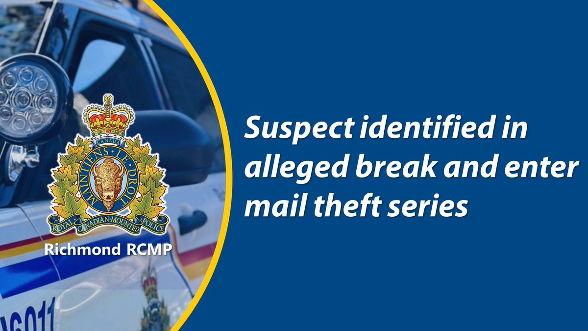 Suspect identified in alleged break and enter mail theft series bit.ly/4dcelDs