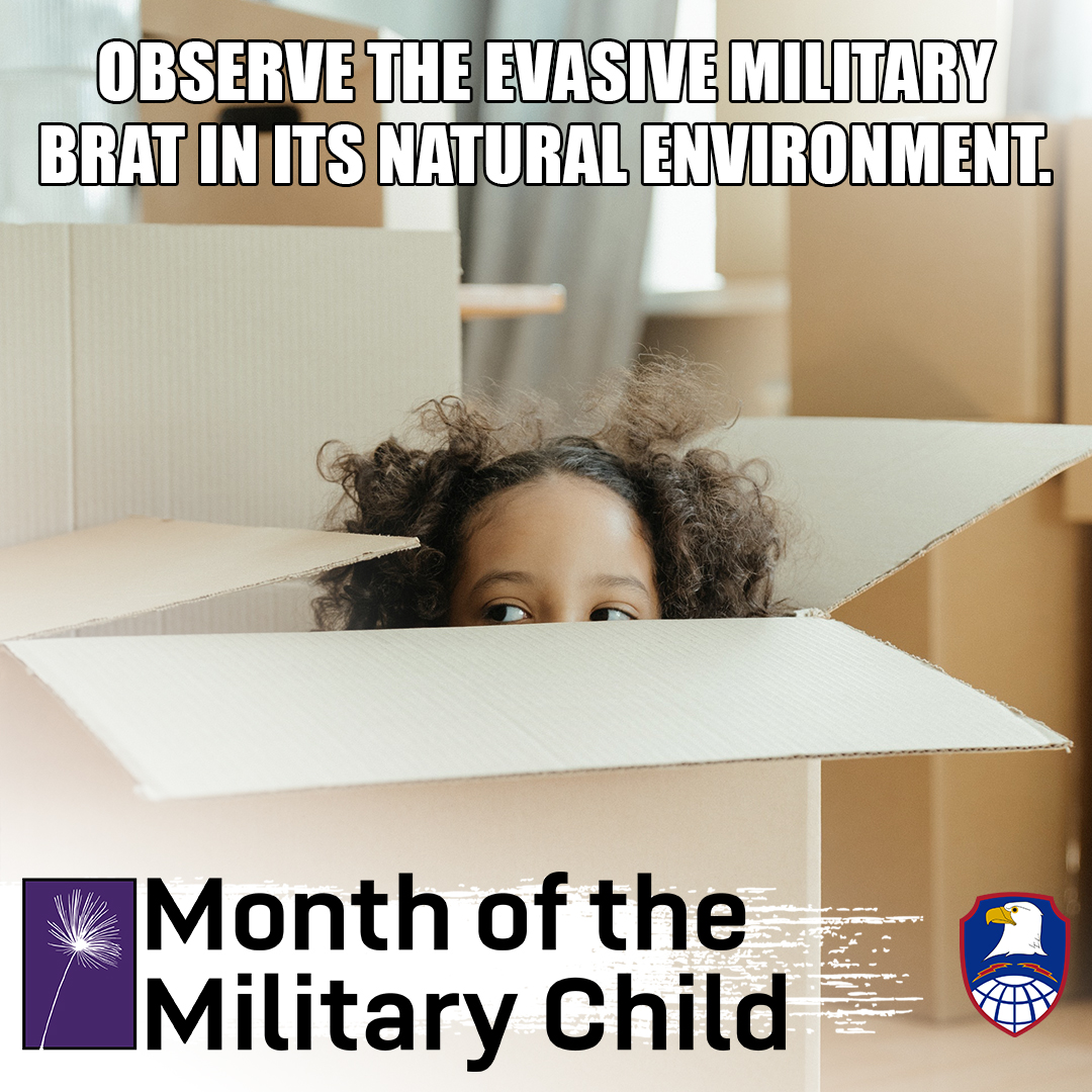 A rare glimpse of the evasive #militarybrat in its natural environment. How many moves did you go through before adulthood? #MOTMC | #ArmySMDC