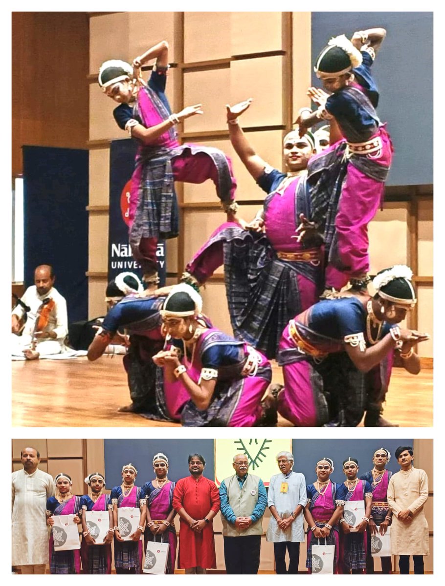 🎉 Gotipua dance from Odisha captivated Nalanda University! Hosted by SPIC MACAY, the event showcased rich Indian culture through breathtaking dance resonating with students from over 25 countries. 🤸‍♂️🎻 #NalandaUniversity #CulturalHeritage #SPICMACAY
