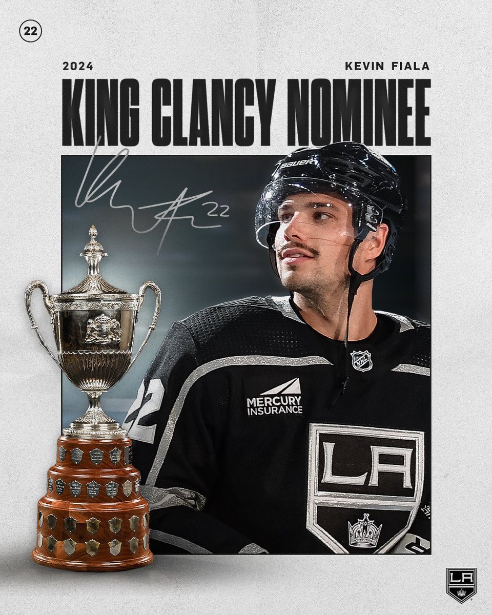 That’s our Kev 🖤 Committed to making a positive impact on the lives of others, Kevin Fiala has been selected as our nominee for the 2024 King Clancy Memorial Trophy!