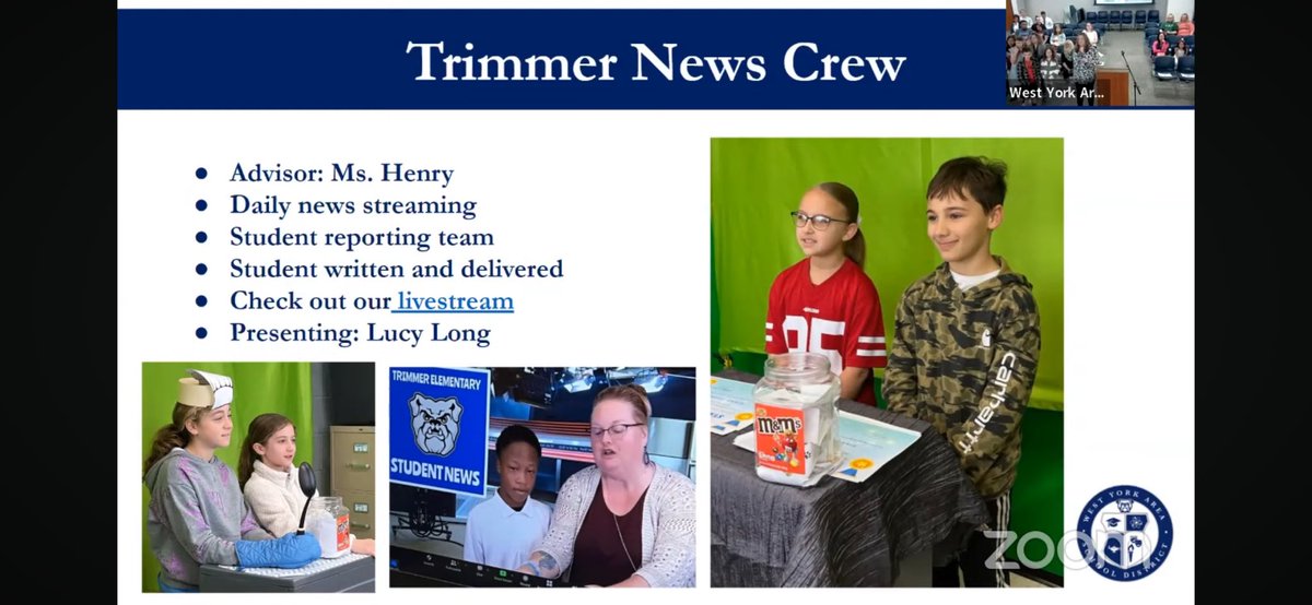 Our Trimmer News Crew was highlighted at the WYASD school board meeting! #wyasd #wyproud