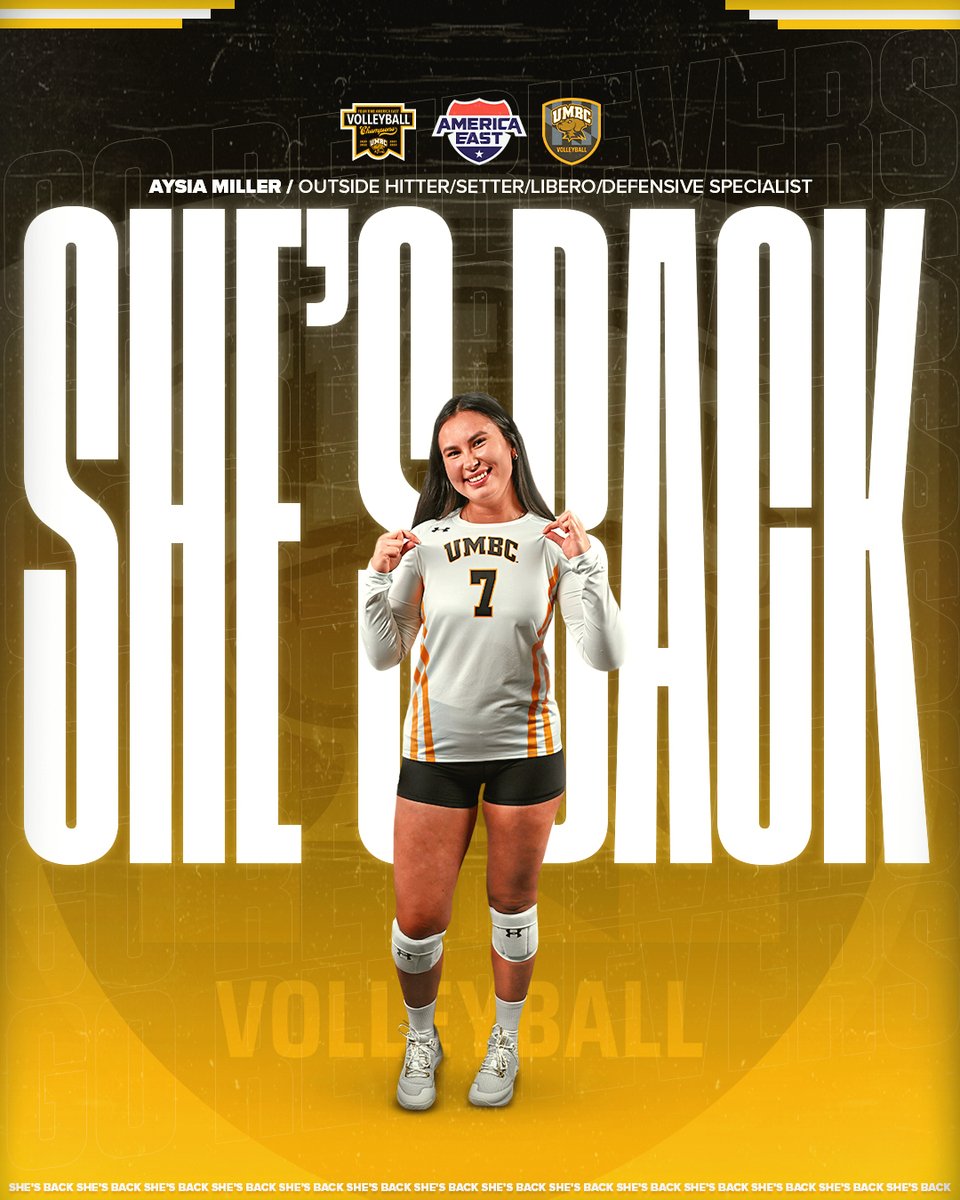 UMBCAthletics's tweet photo. Aysia Miller to Return to @UMBCVolleyball for Final Season of Eligibility https://t.co/GM6MRuz4Iu https://t.co/wn1Zad1Amg