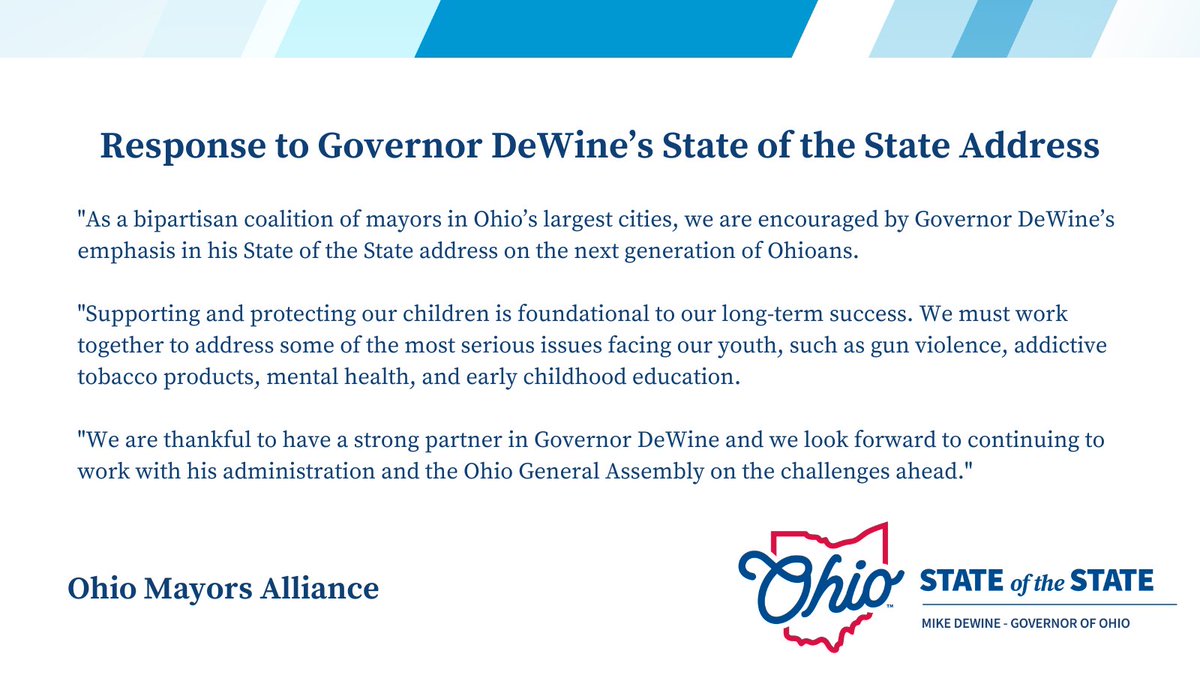 The time is now to help Ohio’s children and support Ohio families. My State of the State address this year focused on a wide array of topics related to Ohio’s children. From education and the science of reading to growing resources for behavioral and mental health services, we