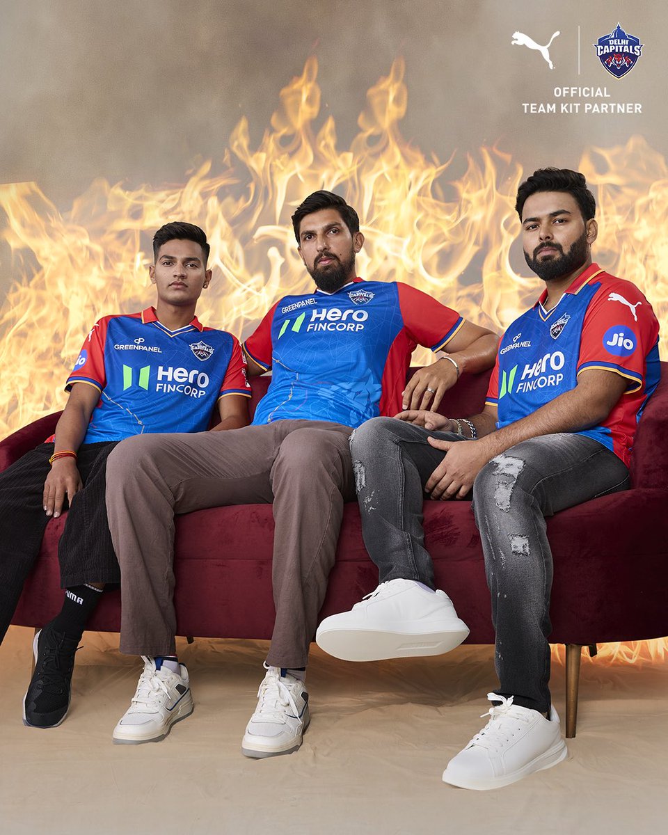 Hey, we’d like to report a fire 🚒🔥 @DelhiCapitals Gear up in PUMA x DC jerseys, available at app.puma.com/PUMAxDC24, App & Stores. @RishabhPant17 @ImIshant @yashdhull_22 #PUMAxDC