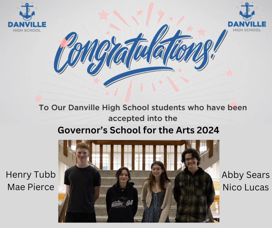 CONGRATS @danvillehigh students accepted into GSP & GSA!

GSP:
Maggie Schommer
Abby Sears
Abel Goodwin
Walter Hurley
Andrew Lamb
Henry Pennington

GSA:
Nico Lucas - musical theatre
Mae Pierce - visual arts
Abby Sears - design
Henry Tubb - drama

#GoAds! ⚓ #DanvilleProud #DISD