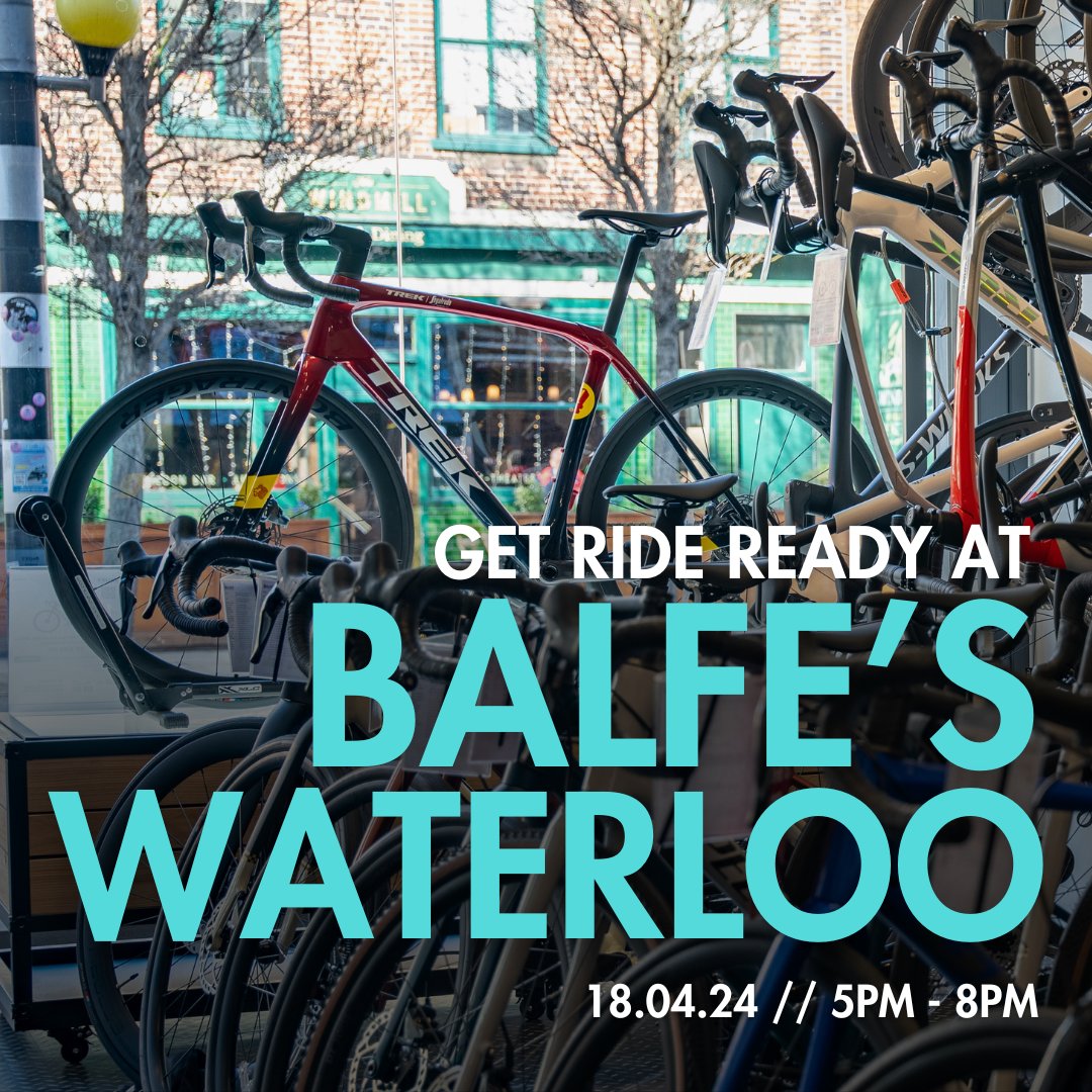 Reminder: Come and join us tomorrow at our Waterloo store for our Ride Ready event! ⏰ 5-8pm 📍 Balfe's Bikes Waterloo: 69-71 The Cut, Waterloo, London, SE1 8LL We'll have coaches, nutritionists & more on hand to get you #RideReady We hope to see you there!