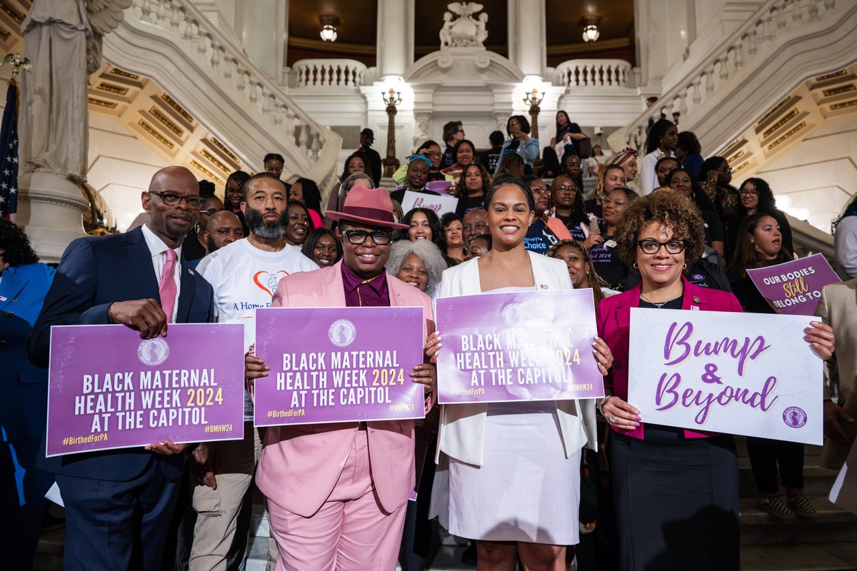 Black women are nearly 3x more likely to die from pregnancy-related issues than white women. I proudly joined my colleagues from the @pablackmhc to bring attention to the disparities Black mothers face during the birthing process and the need to immediately address them.