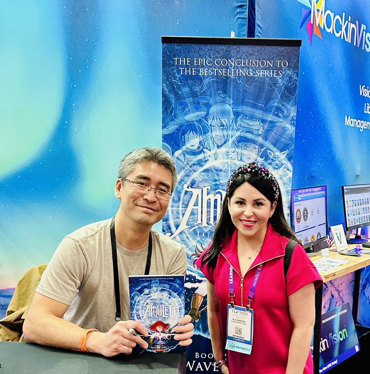 Bringing back a signed copy of the newest Amulet book for my scholars! Thank you <a href="/HAntwine_MS/">Robert Norton</a> for supporting the opportunity to develop my craft and learn from my peers at #TXLA24! Already planning collabs with the fabulous <a href="/Olga_Reads/">Olga Elbancol</a> <a href="/EdhsLibrarians/">EDHS Librarians</a> #SISDlibrarians