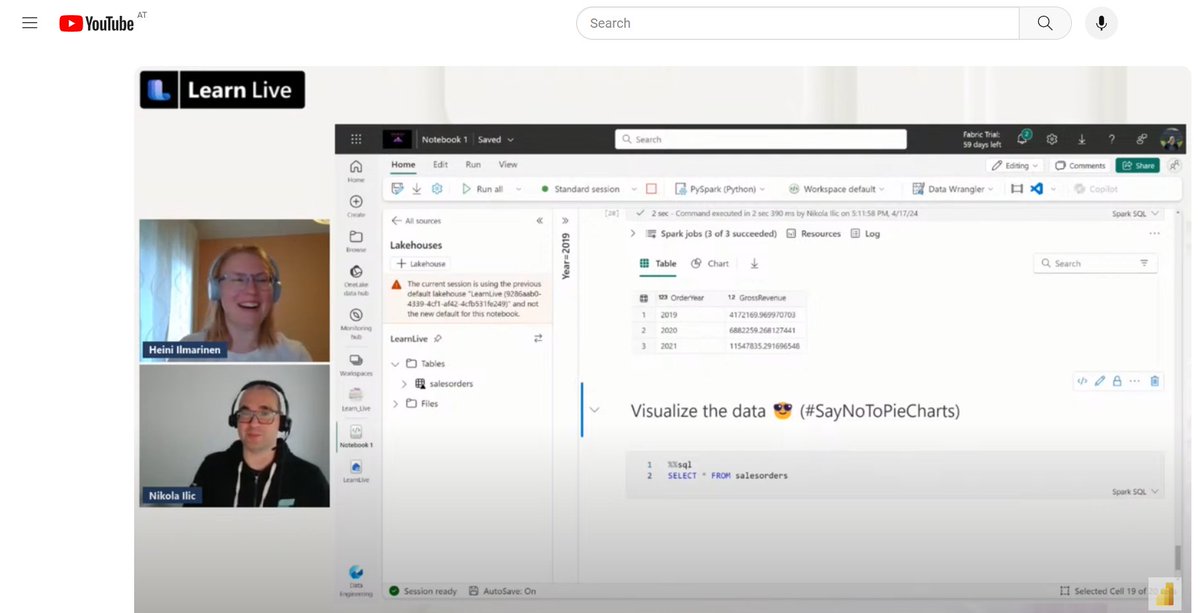 Had a great time today presenting together with @HeiniIlmarinen, as part of the Learn Together initiative organized by Microsoft!

Thanks everyone for joining, and don't forget - the next session in the series is already tomorrow!

Oh, yes, we #SayNoToPieCharts in notebooks too😎