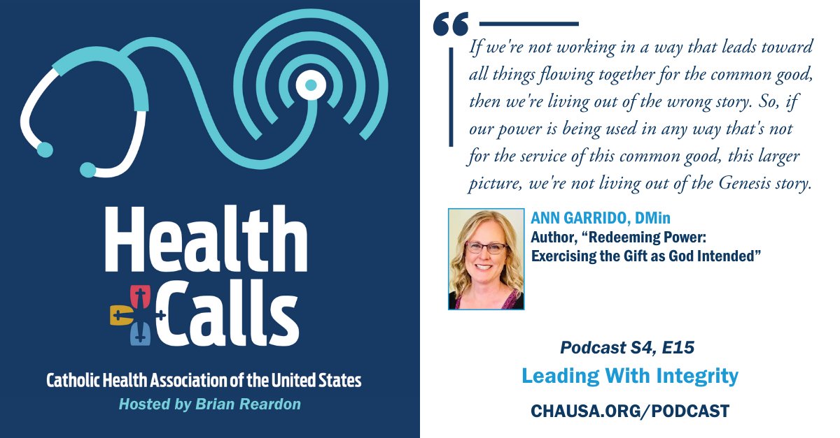 In the #CHAHealthCalls #podcast, CHA’s @DennisG_PhD & Ann Garrido discuss how a #leader's understanding of #power informs their role in promoting human flourishing & working for the #CommonGood. ⏩ hubs.li/Q02tczZ50

👉 #HealthProgress article: hubs.li/Q02tcz0b0