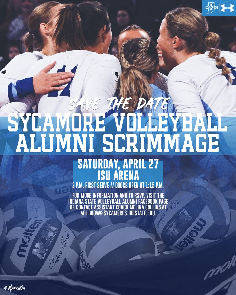 IndStVB's tweet photo. π DAYS OUT
Looking forward to connecting the past with the present as we close out the spring season with an alumni scrimmage next weekend inside ISU Arena! π²π
#MarchOn | #ProudToBeATree https://t.co/YqusI3FTkZ