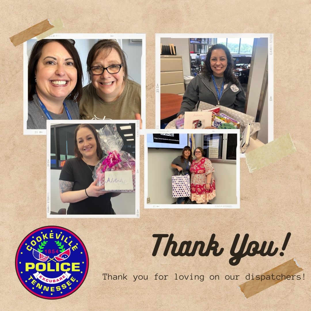 CookevillePD's tweet photo. Cookeville, you have shown up for our dispatchers! Your recognition and encouragement means so much to them as they work tirelessly behind the scenes to ensure the safety and well-being of our community and officers. Your support truly makes a difference!
Thank You https://t.co/XytKWjU5AE