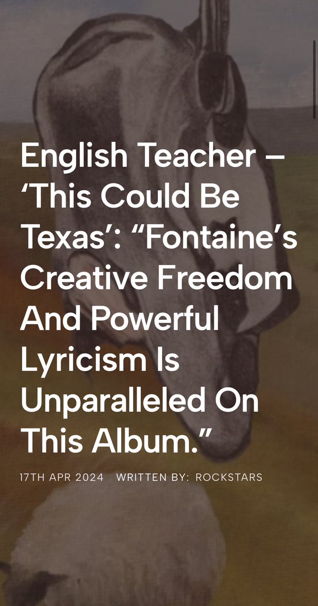 New review on @Englishteac_her debut album: This Could Be Texas!! For @rockstarsthepod Make sure to give it a read and let me know your thoughts on the album!🖤 rockstarspod.wordpress.com/2024/04/17/eng… #indiemusic #englishteacher #music