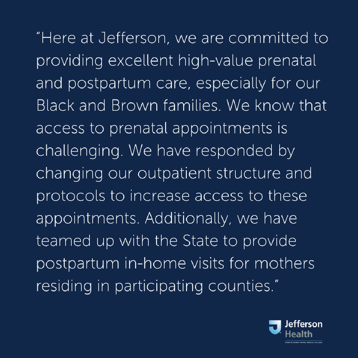 As Black Maternal Health Week comes to a close, we asked Jayci Knights, MD, FACOG, Assoc. CMO at Jefferson Cherry Hill Hospital, how Jefferson is addressing the challenges some families may experience when accessing prenatal and postpartum care. #TeamJefferson #BMHW24