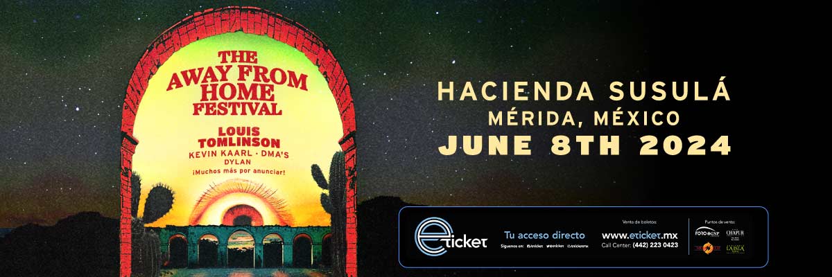 AWAY FROM HOME FESTIVAL 2024 🗓️ Junio 8 📍 Mérida, Yucatán 🏟️ Hacienda Susula 👥 10,000 – 30,000 🎫 eticket.mx/masinformacion…