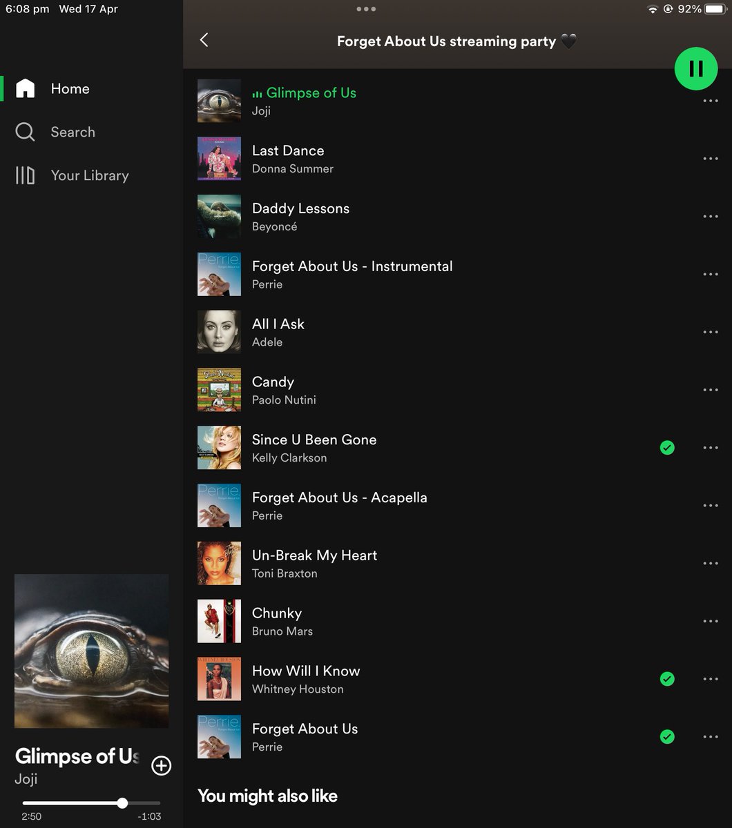 JADEtearoom's tweet photo. @PerrieHQ Still listening! Iโm not ready for Perrieโs ballads ๐ฉ๐ฉ #StreamForgetAboutUs https://t.co/S8diME1J3k
