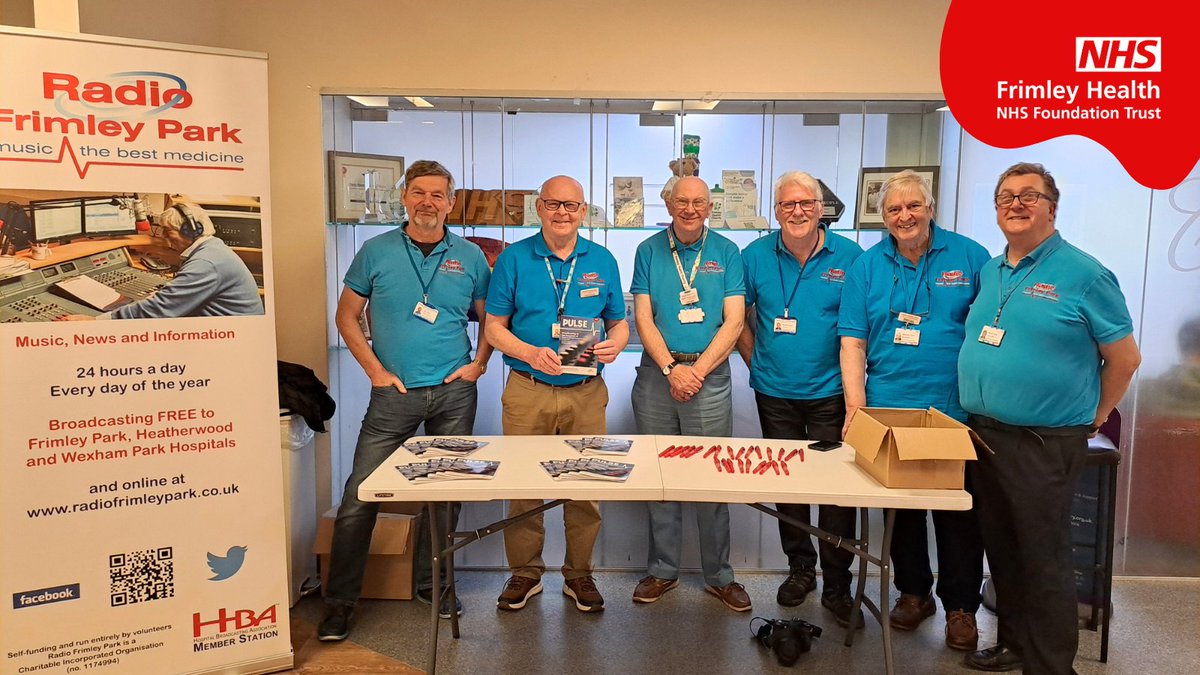 📻 @radiofrimley, our dedicated radio station for #FrimleyHealth patients, visitors & staff have been chatting to passers by at #FrimleyParkHospital today. Founded in 1976 and run entirely by volunteers the team provide music and chat 24/7 across several of our sites 🎙️ 🎵