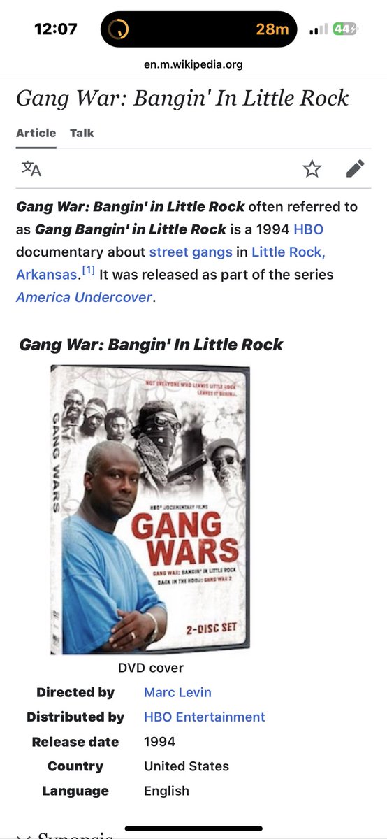 Gang Wars: Banging in the Rock by HBO 1994 #LittleRock #Arkansas