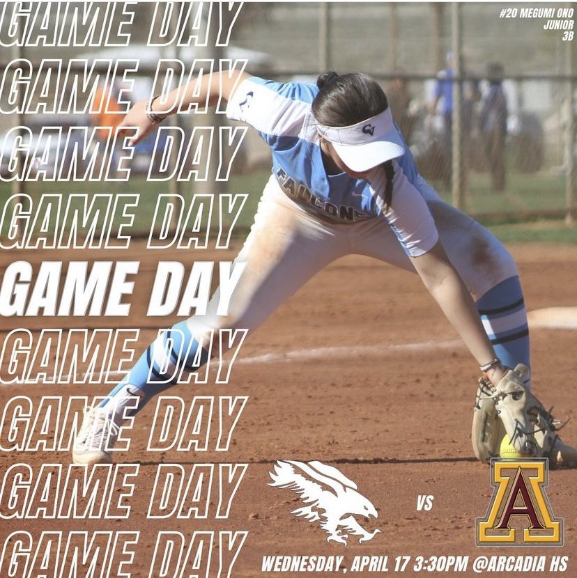 CV_Falcon_SB's tweet photo. Falcons travel to Arcadia to take on @SoftballApache in the final regular season league contest before heading into the first Pacific League Tournament. Game time 3:30 pm. https://t.co/6MObUyAHt8