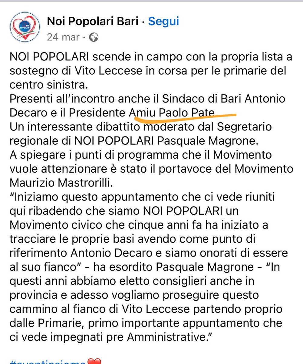 ardigiorgio's tweet photo. Questo tizio, da presidente di una partecipata di #bari, il 24 marzo aveva lanciato con #Decaro una lista civica schierata per Leccese. Le #partecipate usate per fare #politica. E viceversa. https://t.co/mmxbQamOXm