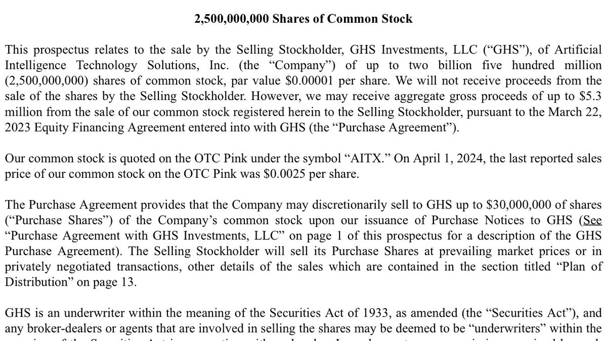 RogierJW's tweet photo. $AITX .0032 a/s 10B > 12.5B ca 4B diluted last 12 months $13M net loss $1M revenues $43M liabilities 🛑 https://t.co/awP2pVgsgD @SteveReinharz fleecing shareholders on lies while dumping another 2.5B shares https://t.co/1rSMbXsaij #chatroompump #creatingbagholders https://t.co/W1Ika0ljWt