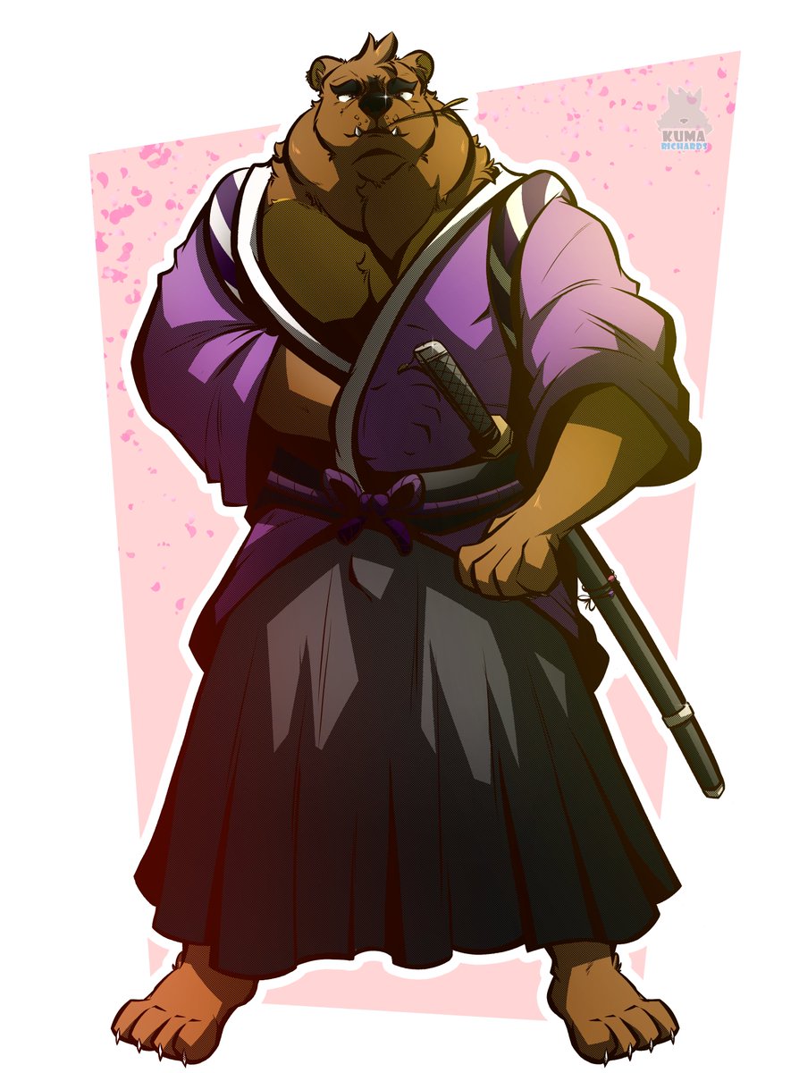 Myo, the Bear Samurai! Here it goes another winner of my stream raffle, the beloved @Bearusu_Myo 💜