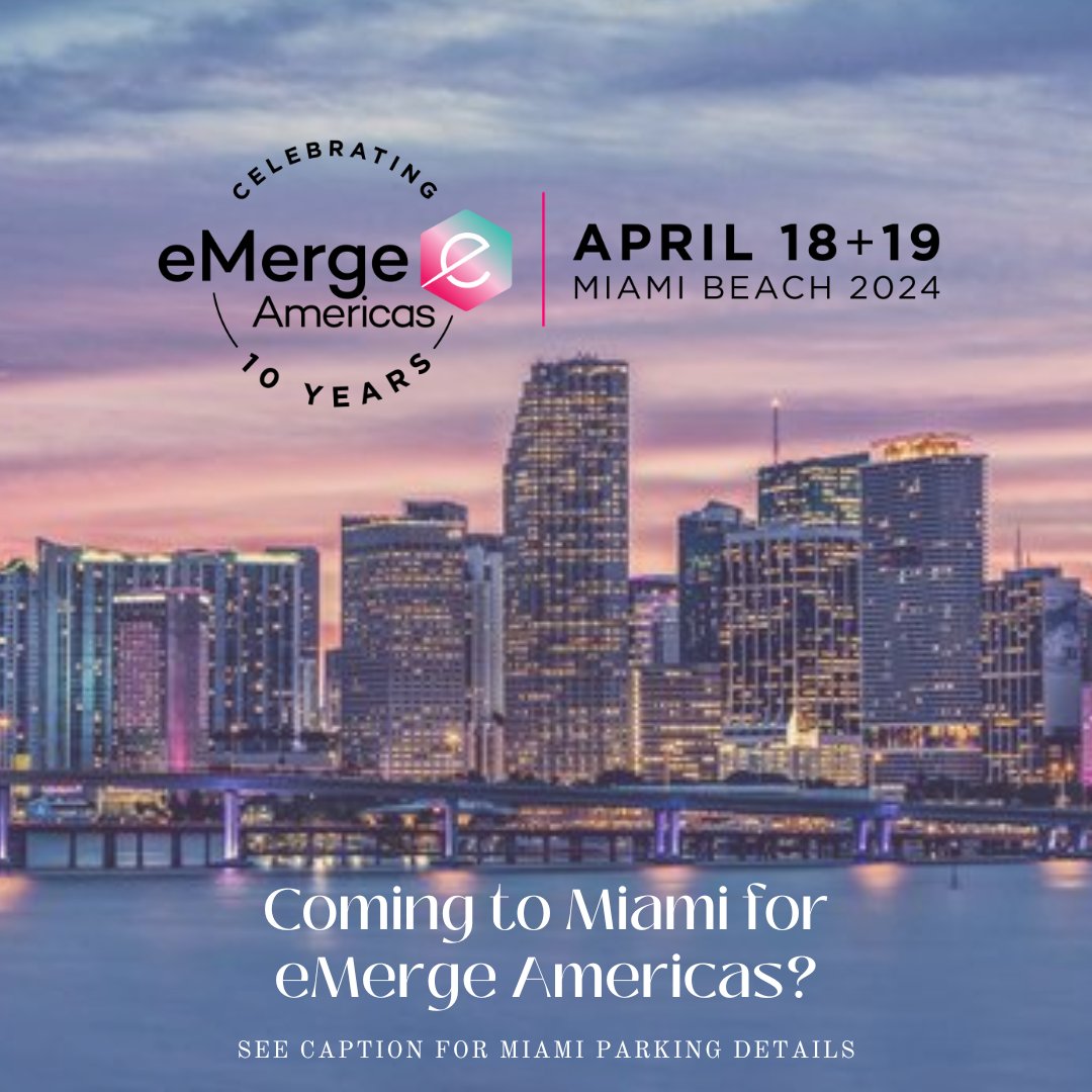 miamiparking's tweet photo. Gear up for innovation at eMerge Americas! ๐ Park stress-free with MPA and dive into Miami's premier tech event. Convenient parking options all over Miami to make your eMerge experience seamless! ๐
ฟ๏ธ๐ป #eMergeAmericas #MPAParking https://t.co/kn923kBrFb