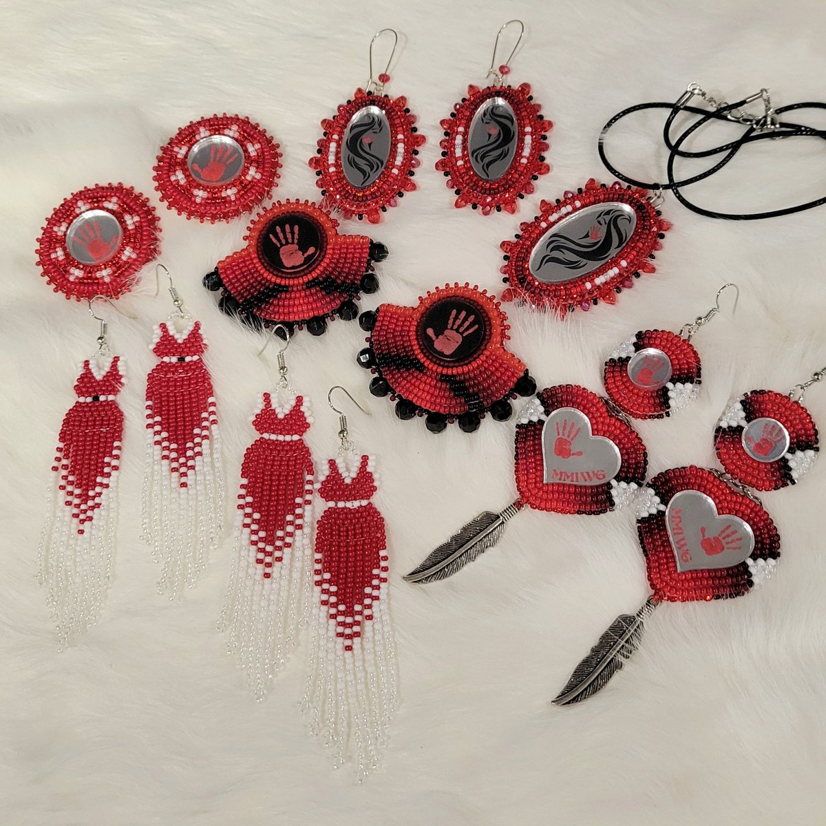 The MMIW fundraiser collection is available now! 20% of every sale will be donated to the Native Women's Association of Canada ❤️ celdzinbeadwork.com