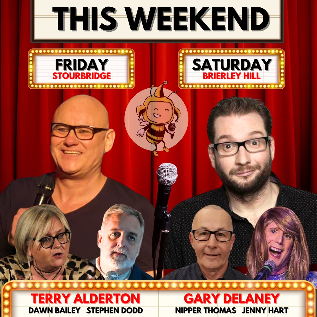 Two great shows on this weekend - last few tickets! Friday Fitz of Laughter Comedy Club Terry Alderton, Dawn Bailey, Stephen Dodd Saturday Live At The Civic, @BHillCivic @GaryDelaney , Nipper Thomas, @jennybsides Hosted by @WaynoBeese Book: funnybeeseness.co.uk