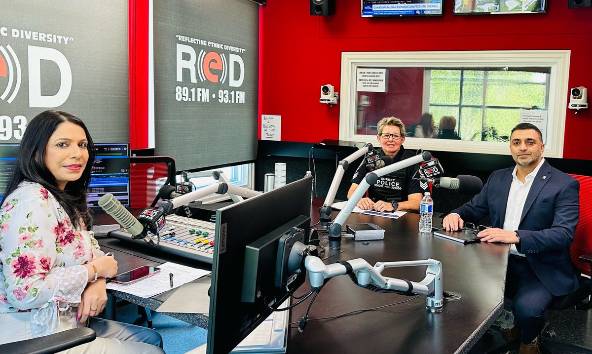 JagKhosa's tweet photo. Really enjoyed discussing SPS #recruiting drive on Red FM with Sgt. Cindy Vance &amp; host @drjasminkaur! We're amplifying efforts with 2 upcoming female-focused events to boost female applicants. Also, emphasized SPS's culture of #care &amp; #wellness - vital for our officers' success! https://t.co/iPVOkLwFac