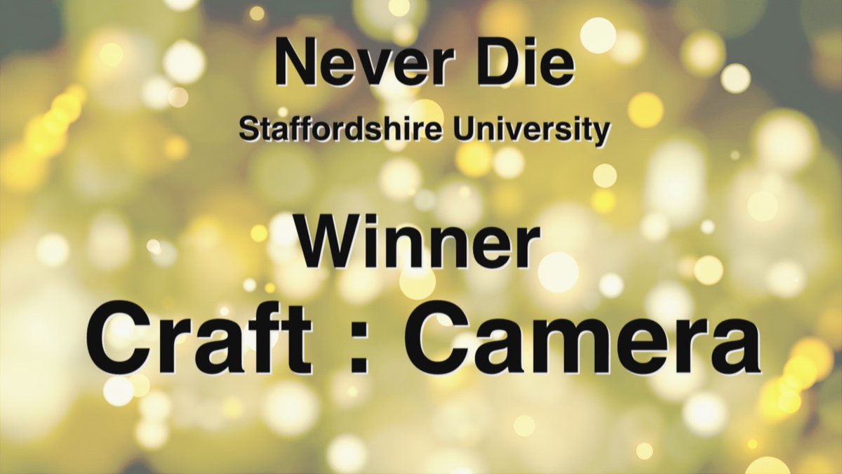 It's another win for Never Die, this time for Craft Camera. Congratulations Darcy Wootton-Davies, Callum Martin and Thomas Ellison from @StaffsUni! 
#RTSMidsAwards