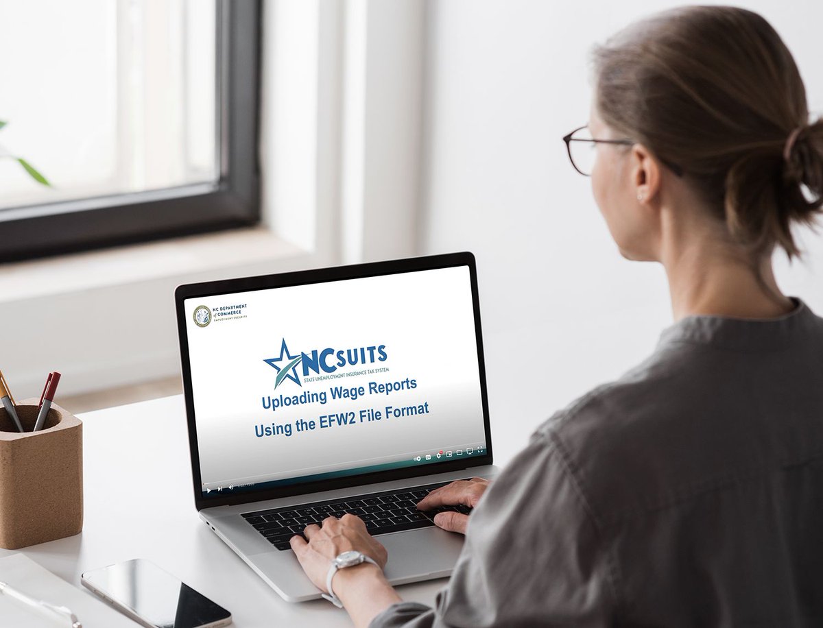 Employers & Agents: A new instructional webinar on uploading wage reports using the EFW2 file format has been added to the NCSUITS website: buff.ly/3QNx25V