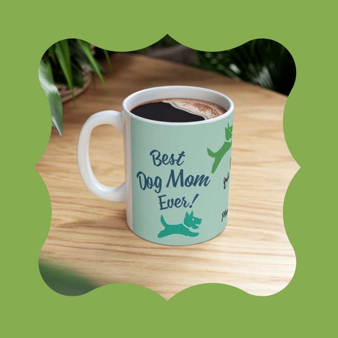 Here's a fun Mother's Day gift for the dog lovers! #perky #puppy #dog #pet #furbaby #mothersday #mom #mother #love #gift #special #mug #cup #coffee #tea #coffeecup #plumbgoods #eveplumb #daisy #happinessincluded #janbrady plumbgoods.tv