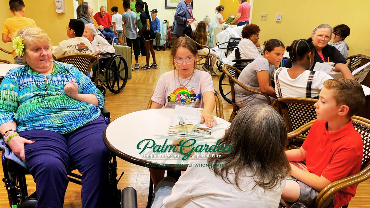 The presence of children enriches the soul. We're grateful to the kids from Union Park Elemenatry for their intergenerational service to others. Our elders shared wisdom, the kids shared joy. #Gratitude #CelebratingLifeStories #WeArePalmGArden