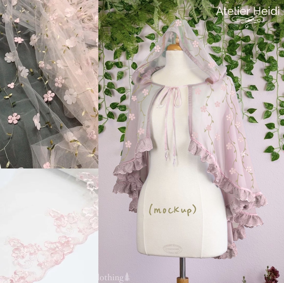 Do you see the vision? 🌸🌸🌸🍃 I drew over a photo of a previous cape design to preview this piece...I have all the fabric on hand so now I just gotta do it!