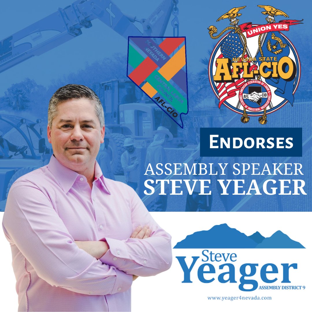 I am proud to be endorsed in my re-election campaign for Assembly District 9 by the @NVAFLCIO & the @SNVCLC. Thank you for your support! #NVLeg