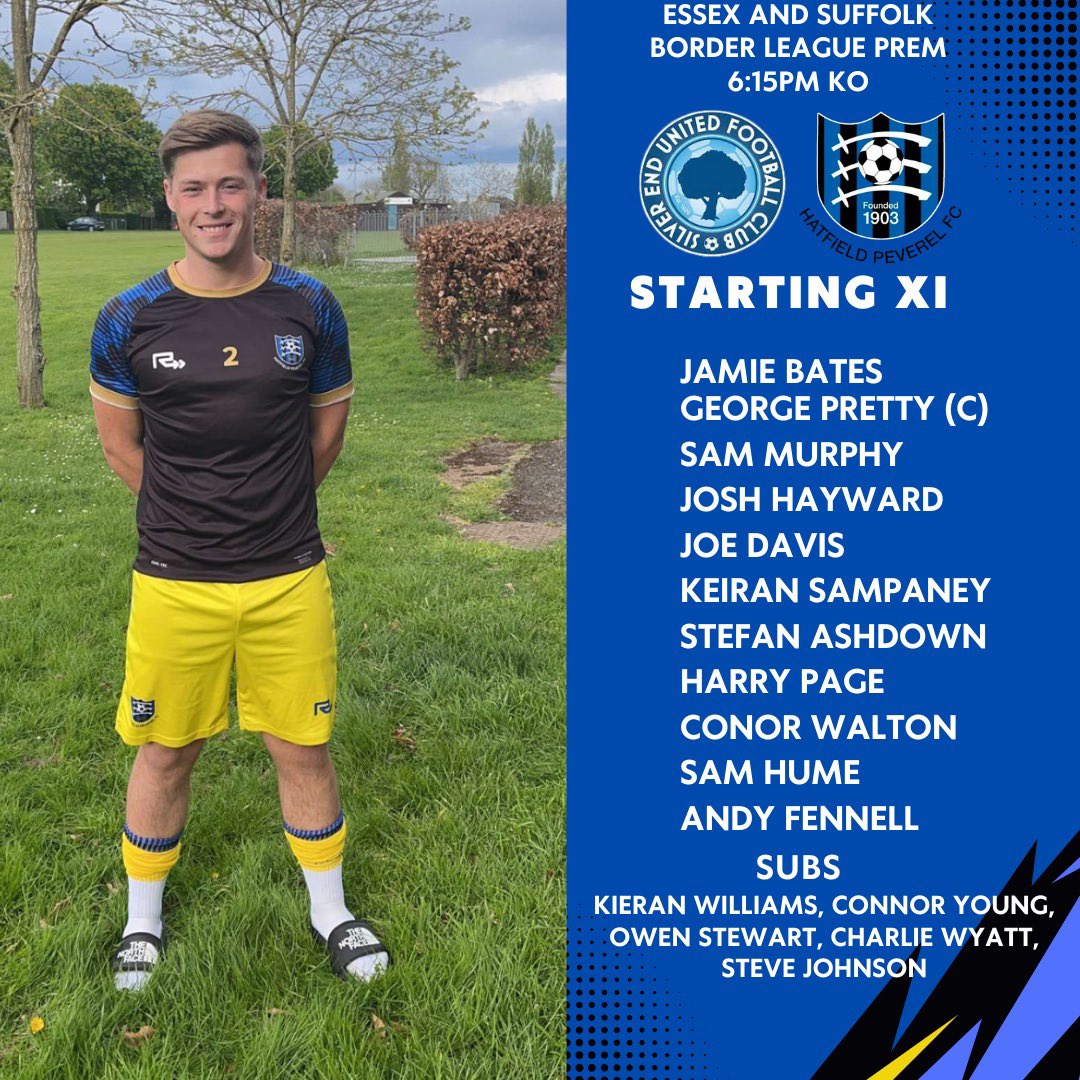 For the final time this season here’s how the first team line up against Silver End!