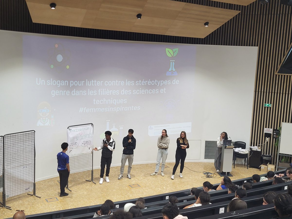 Après-midi #GenreDeSciences, les sciences et techniques pour toutes et tous @Centrale_Med : collégien.nes et lycéen.nes à la rencontre de doctorantes, professionnelles des S&T et chercheuses  et création de slogans percutants pour faire changer les choses dans ce domaine!