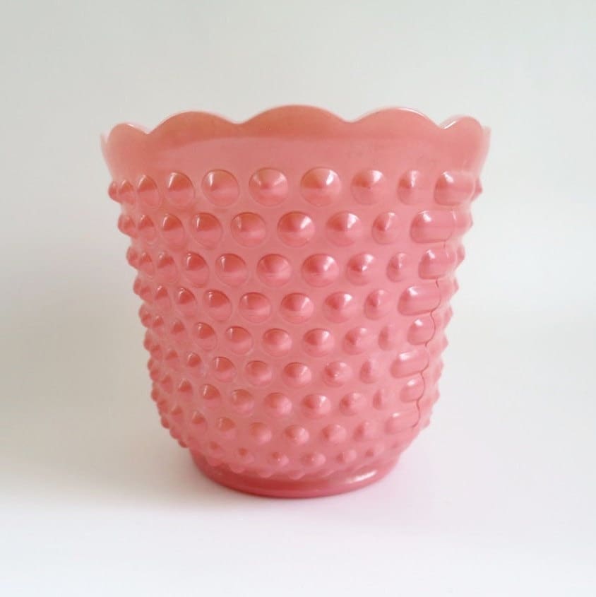 Mid-Century Pink Fire King Hobnail Planter, Milk Glass Bowl, Vintage Home Decor tuppu.net/aea7c911 #MomDay2024 #EtsyteamUnity #SMILEtt23 #Vintage4Sale