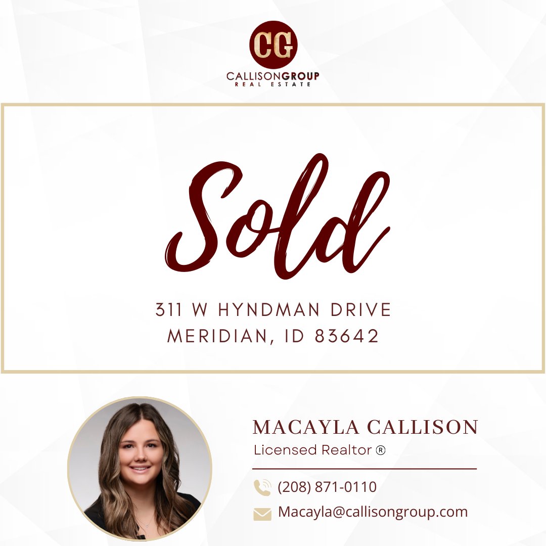 CallisonGroup's tweet image. 🏡 Congratulations on your dream home! 🌟 Here's to creating endless memories and happiness! 🥂

#callisongrouprealestate #realestate #idahorealtor #idahome #idahorealestate #sold #Macaylacallison