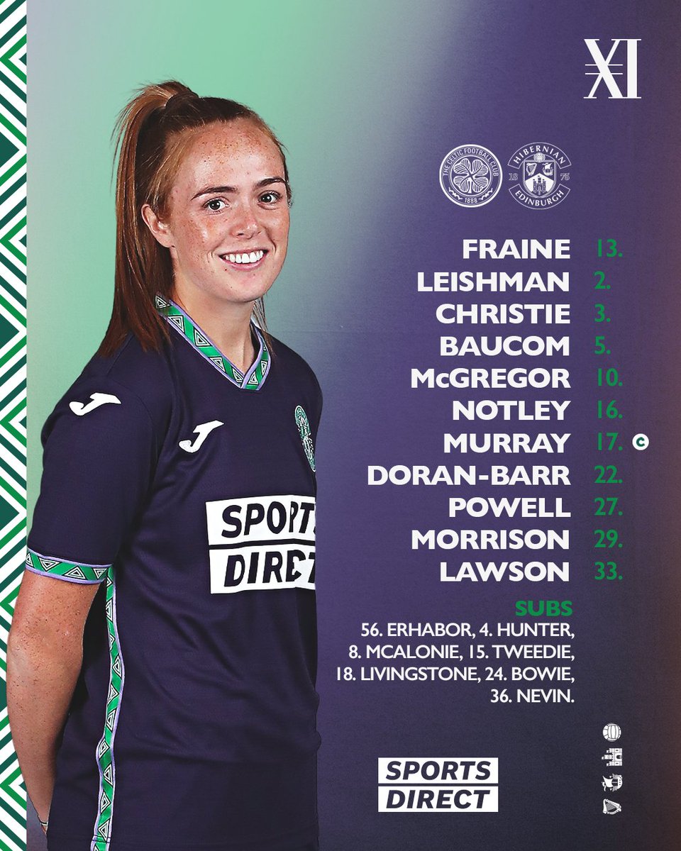 Grant Scott has named his Starting XI for our SWPL clash versus Celtic 🥬 Sponsored by @SportsDirectUK 🤝