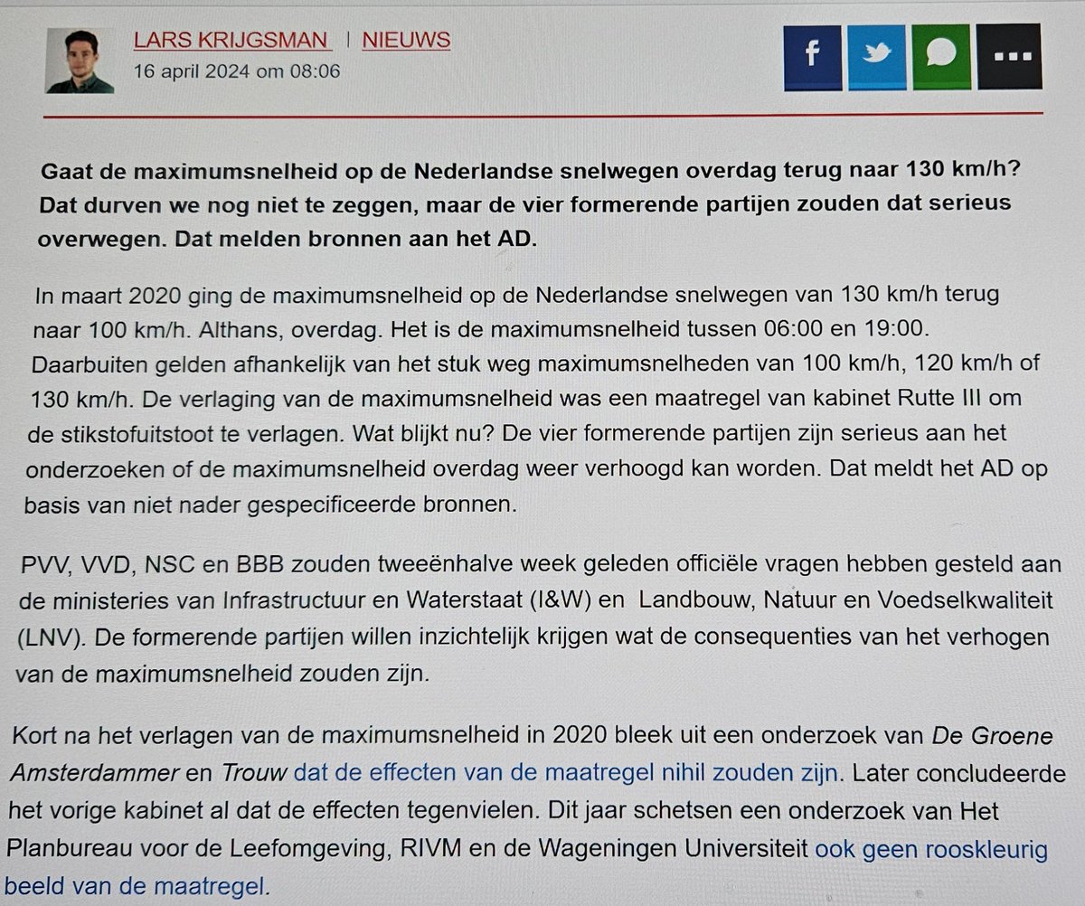 FrancoisBraem's tweet image. De snelheid op autosnelwegen verlagen omwille van stikstof? Nutteloos. Leestip ⬇️ #autoweek.nl