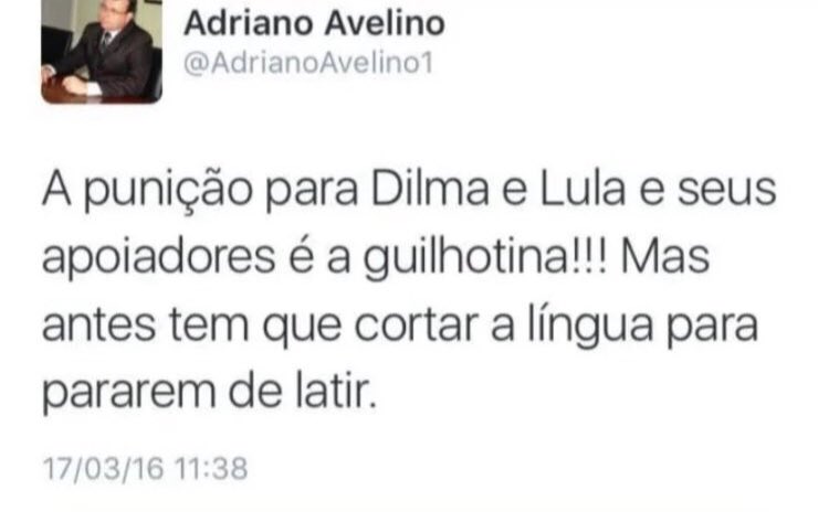 🚨URGENTE: Arthur Lira está pressionando o Presidente @LulaOficial a nomear o advogado Adriano Avelino, de extrema-direita, para o Tribunal Superior do Trabalho. Vale lembrar que ele entrou na lista tríplice final para a vaga. Abaixo, uma postagem dele defendendo a morte de