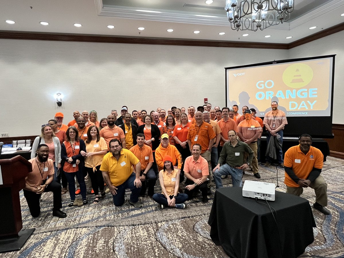 It's #GoOrangeDay! VDOT employees are wearing orange today to show support for #WorkZoneSafety.  If you are wearing orange today, tag @VaDOT
to share your pics with us! #NWZAW