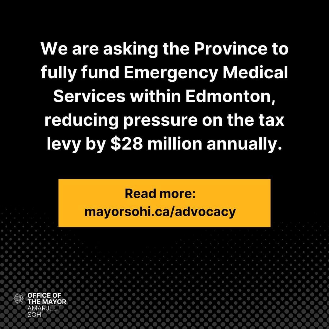 Municipal property taxes are not designed to pay for emergency medical services (EMS), but due to downloading of this service by the provincial government, the City of Edmonton property-tax supported budget has had to cover these additional expenses. Read more about Edmonton’s…
