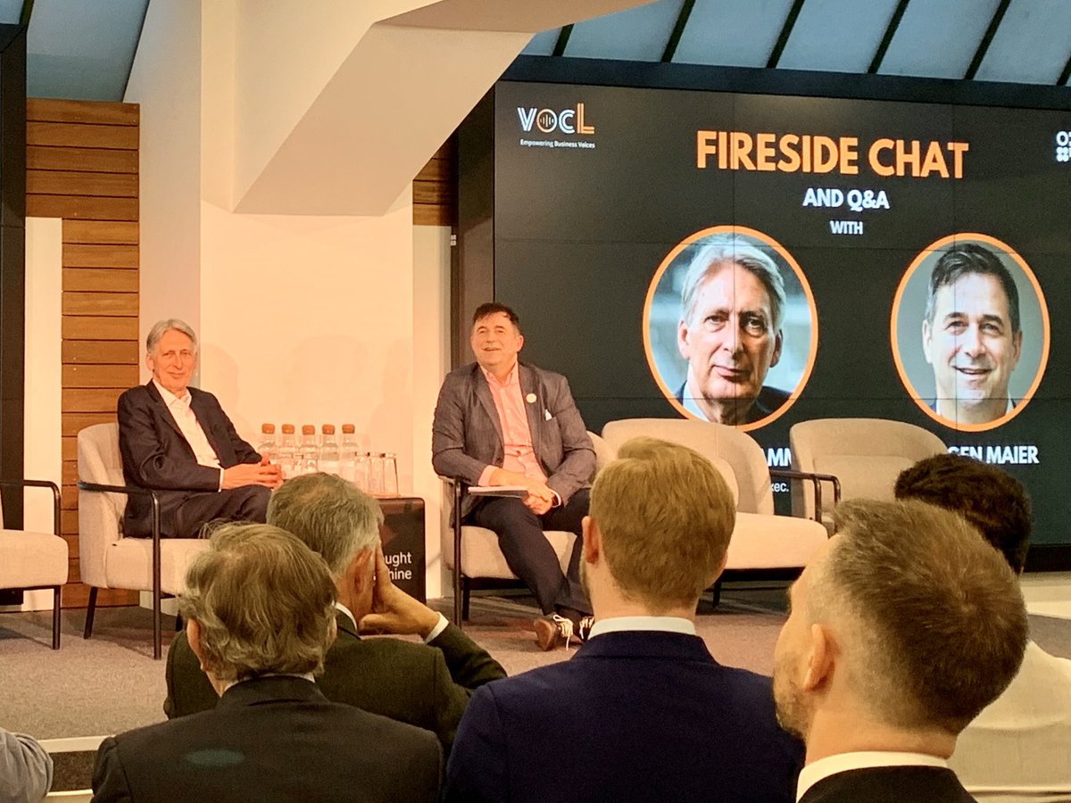 Interesting to hear @PhilipHammondUK on AI He believes it’s a long while off until machines can process the amounts of data the human brain can. While he says AI is still in its incremental stages, he believes it can be empowering with solutions