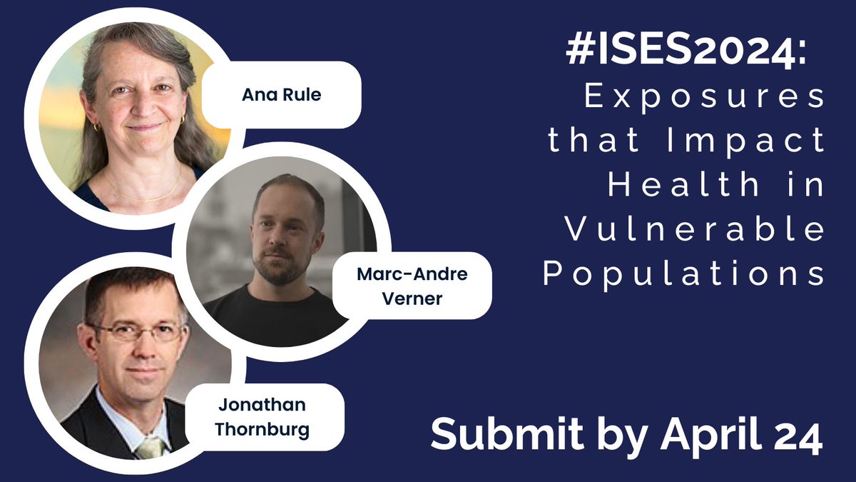 The #ISES2024 co-chairs encourage you to submit your abstracts for #ISES2024!  Share your research findings, insights, and solutions with an international audience passionate about exposure science. Submit by April 24!  #ExposureScience #CallforAbstract